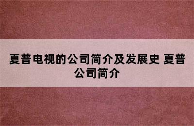 夏普电视的公司简介及发展史 夏普公司简介